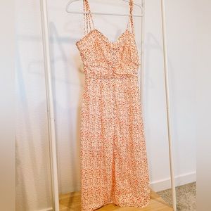 Bright ditsy floral midi dress